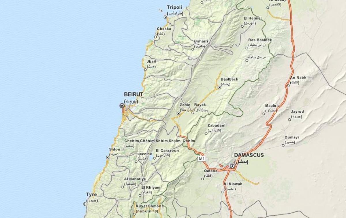 картица ГПС мапа Либана