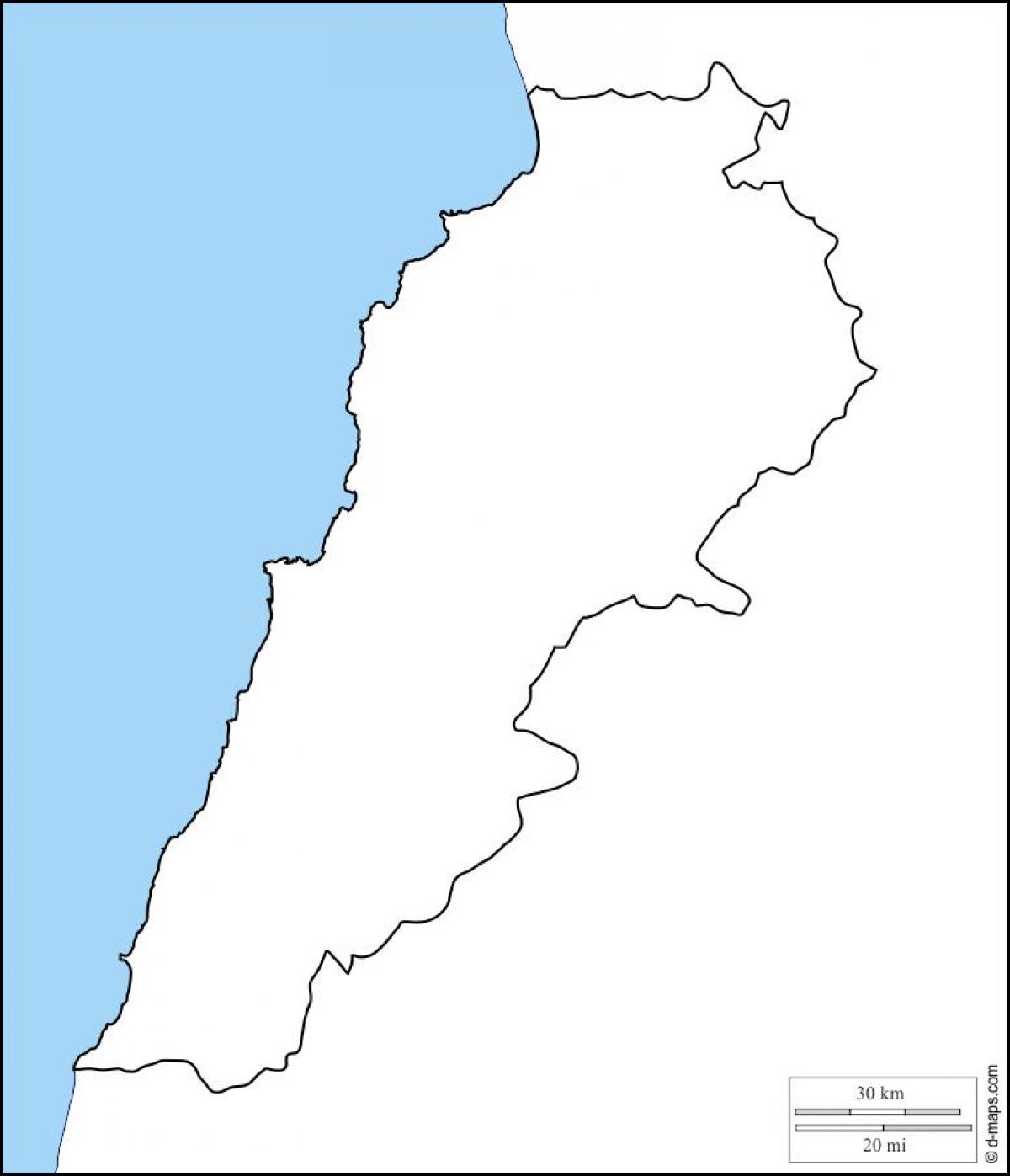 празна мапа Либана