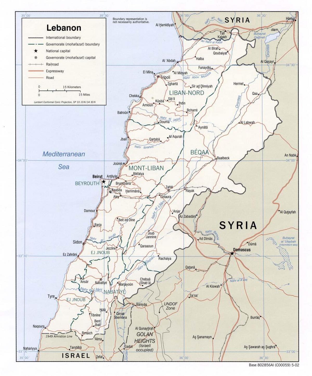 карта Либана школи