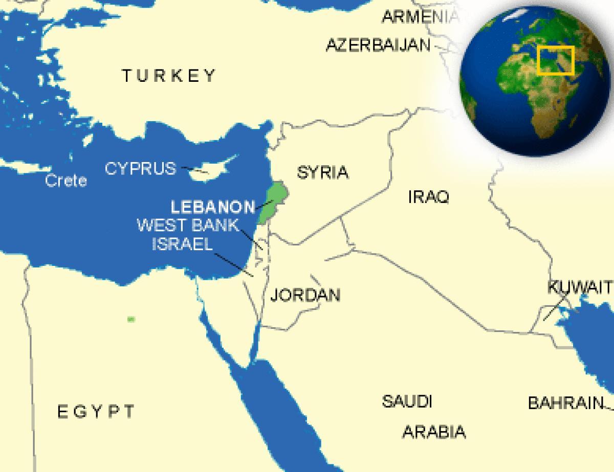 Либан на мапи