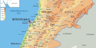 Карта Либана физичке